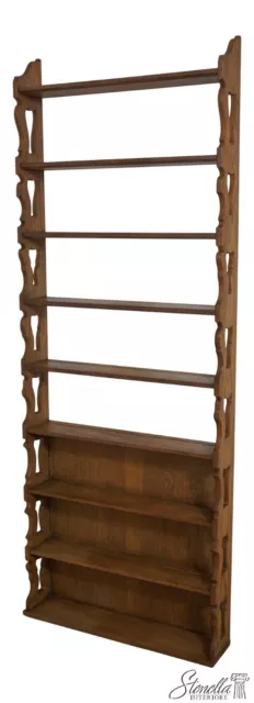 61666EC: BAKER Continental Style Tall Oak Open Book Shelf