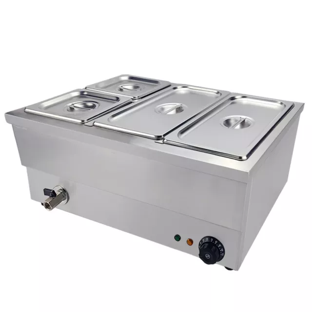 Electric Bain Marie Food Warmer Commercial 4 Pots Catering Wet Heat 1/3 &1/6