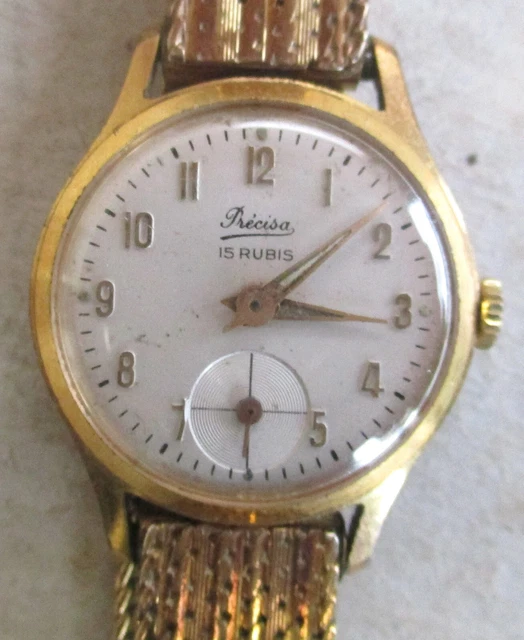 Montre Vintage Homme LUX 17 Rubis - Mécanique à Remontoir - Boîtier Laiton Bleu, Cadran Noir