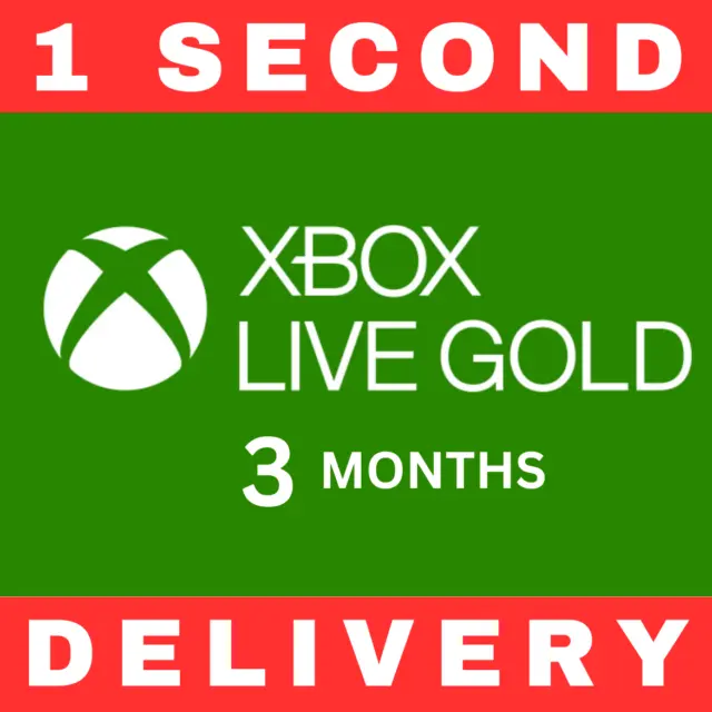 3 MONTHS - XBOX LIVE GOLD MEMBERSHIP - Single Code - (WORKS IN ALL COUNTRIES)