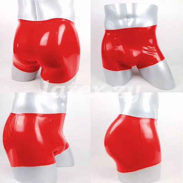 100% Latex Rubber Sexy Shorts Boxer Tight Hip Shorts size S-XXL