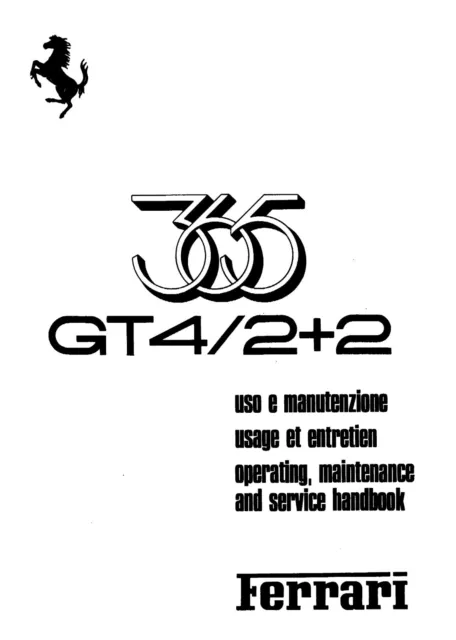 Ferrari 365 GT4/2+2 Workshop Service Repair Manual