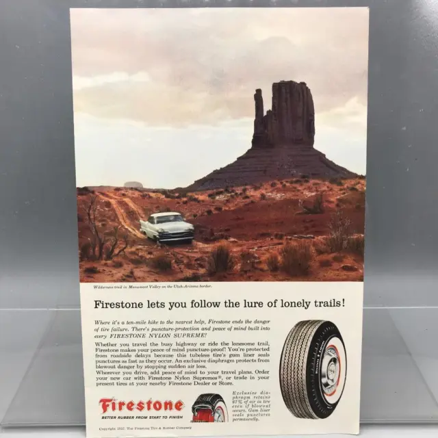 Vintage Magazine Ad Print Design Advertising Firestone Tires