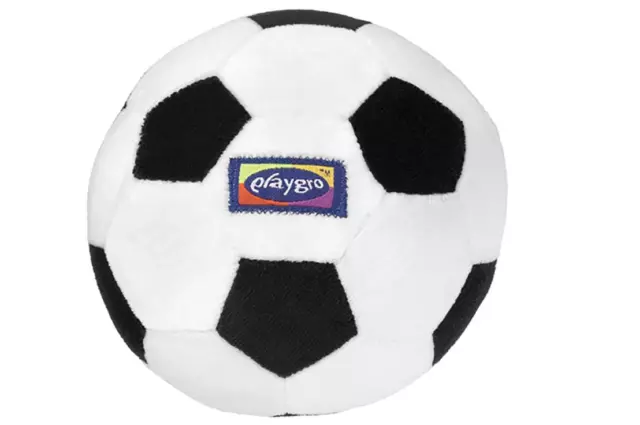 Playgro My First Soccer Ball Baby Toy, Black/White Soft plush fabric comfortable