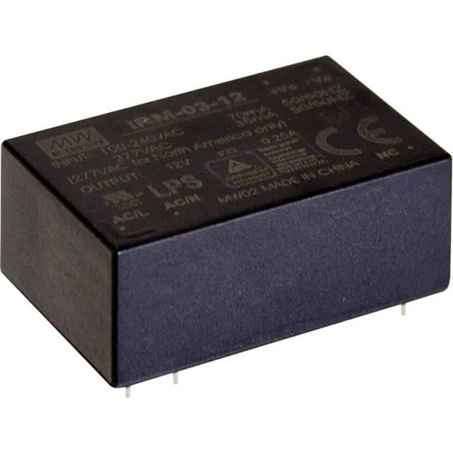 Mean Well IRM-03-24 Alimentation CA/CC pour circuits imprimés 24 V/DC 125 mA 3