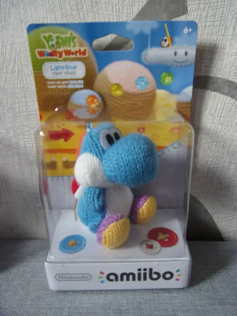 amiibo Yoshi's Woolly World Light-Blue Yarn Yoshi (Blauer Woll-Yoshi)- Neu