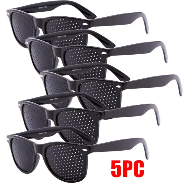 5PC Anti-fatigue Vision Care Stenopeic Pinhole Glasses Eyesight Improver Black