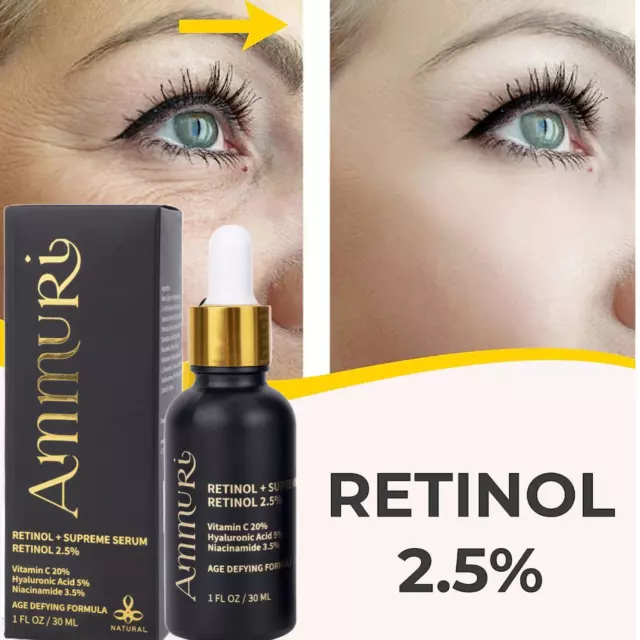 Ammuri Régénérant Rétinol 2.5 Serum avec Vitamine C Acide Hyaluronique