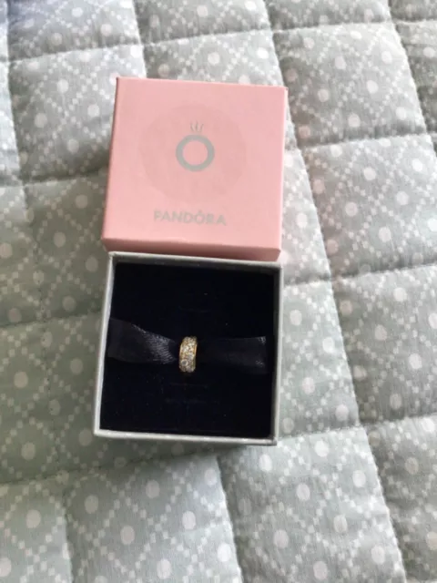 Pandora, genuine gold clip charm, new in box, never worn