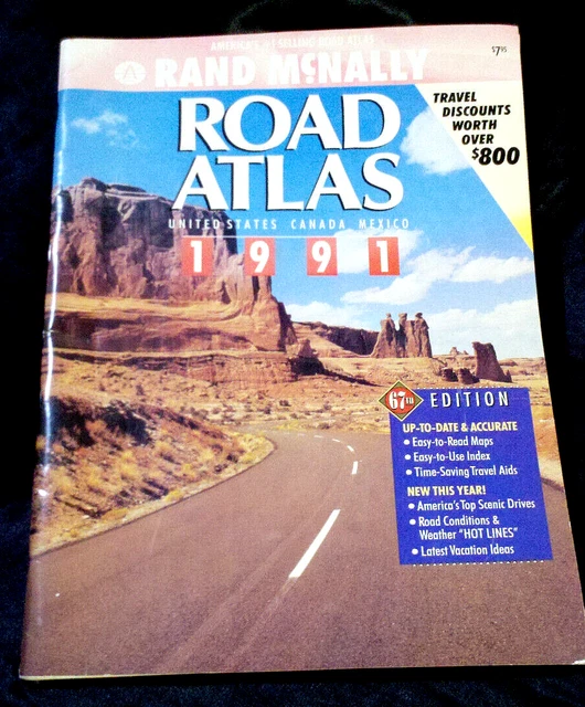 RARE 1991 RAND McNALLY ROAD ATLAS - RARE 1991 RAND McNALLY ROAD ATLAS MAPS Of.webp