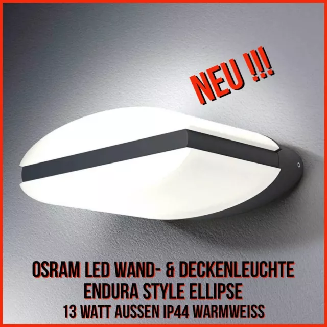 OSRAM LED Wand- & Deckenleuchte Endura Style Ellipse 13 Watt außen IP44 warmweiß