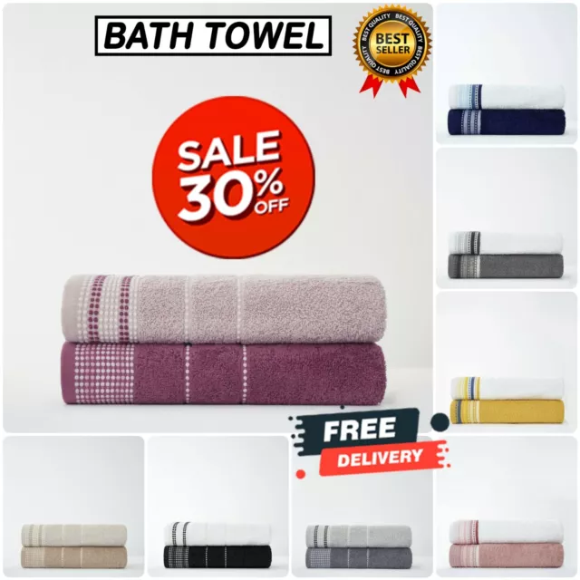 Luxury 2Pk 100% Egyptian Cotton Bath Towel Soft Bathroom Water Absorbent 600 GSM