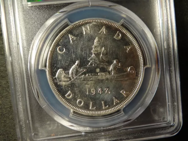 1947 PCGS MS62 BU Canada Silver Dollar $1.00 Maple Leaf SLABZ