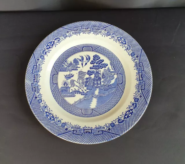 Barratts Staffordshire Blue and White Willow Pattern Dinner Plate
