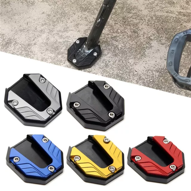 1×Universal Motorcycle CNC Side Stand Enlarge Foot Plate Kickstand Extension Pad