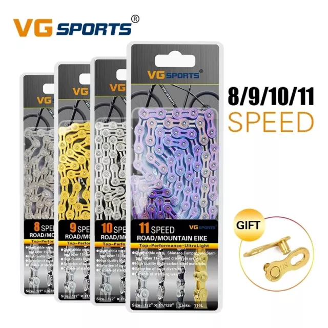 VG 8 9 10 11 Speed Bicycle Chain Mountain Bike Chain Ultralight 116L for Shimano