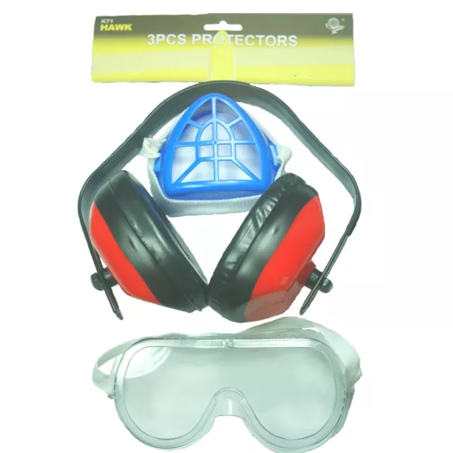 HAWK ( KT1 ) Ventilated Safety Goggle, Ear Protection, Gauze Breathing Mask