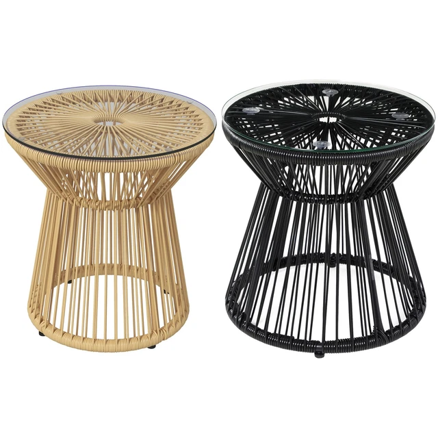 Outsunny Beistelltisch Aus Polyrattan Runder Coucht Produktbild-Vorschau 7