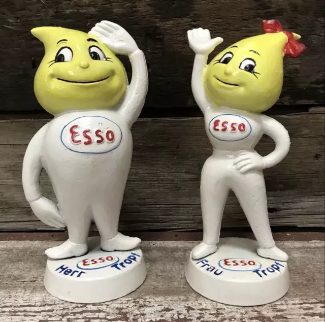 ESSO Herr & Frau Tropf (Mr. & Mrs. Drip) Oil & Gasoline Cast Iron Coin Banks