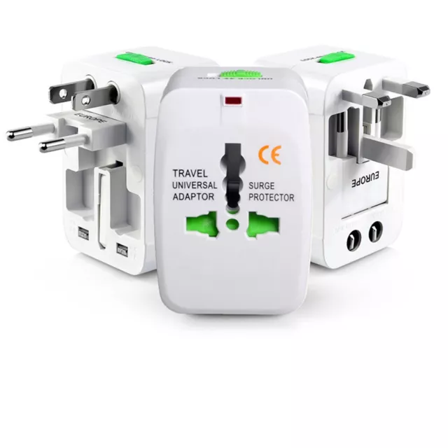 US to EU Europe and Universal AC Power Plug World Travel Adapter Converter