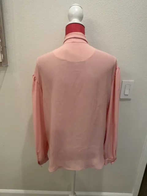 Boutique Moschino Pussy Bow Blouse Top Pink Size 42 New With Tags 3