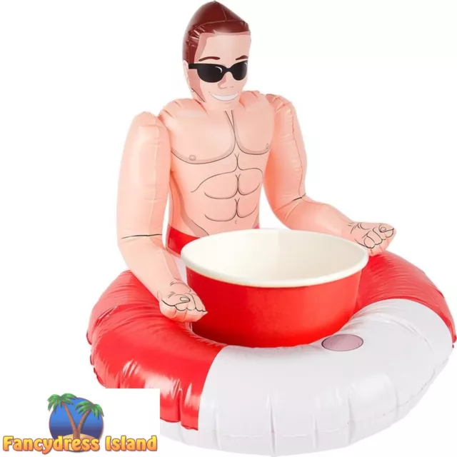 Smiffys Inflatable Lifeguard Hunk Swim Ring Hen Party Prop New
