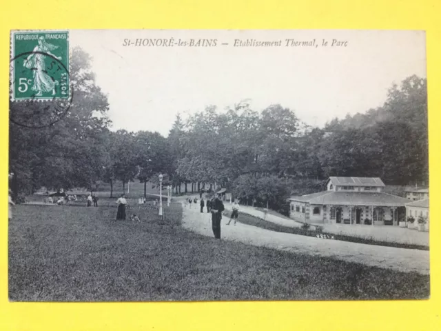 cpa SAINT HONORÉ les BAINS (Nièvre) ÉTABLISSEMENT THERMAL, Le Parc