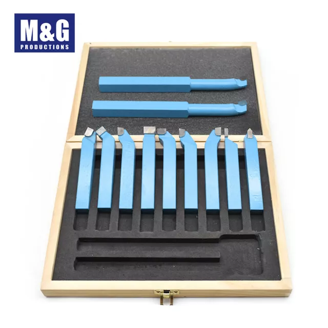 11PC Mini Lathe Tool Set Carbide Tip Metal Cutting Turning Boring Bit