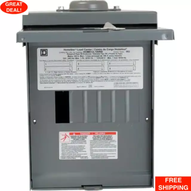 Square D Homeline Standard Circuit Breaker 100amp Outdoor Main Lug Load Center