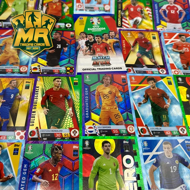 Topps Match Attax UEFA Euro 2024 # Crystal + Sapphire + Emerald Parallel Cards