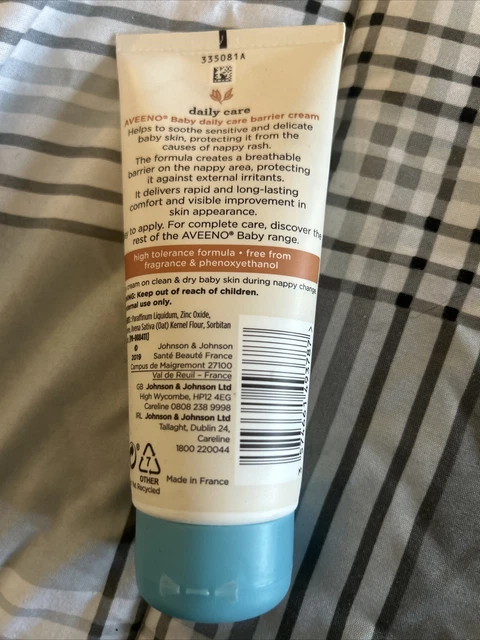 Aveeno Baby Daily Care Barrier Cream Sensitive Skin Colloidal Oatmeal Zinc 100Ml 2