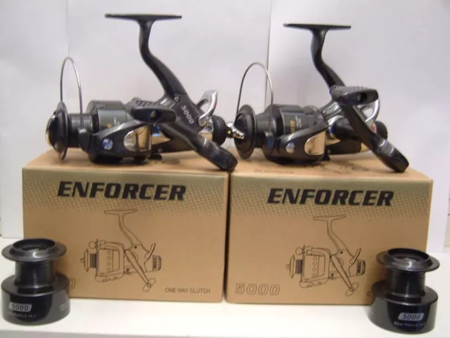 2 x enforcer 5000 bait runner freespool reels