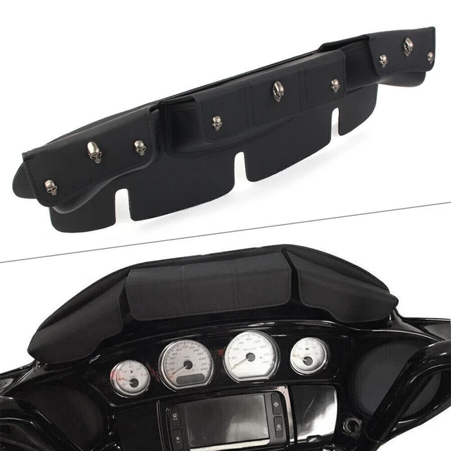 Borsa per carenatura borsa parabrezza 3 tasche per Harley Touring Street Glide FLHX 14-Up