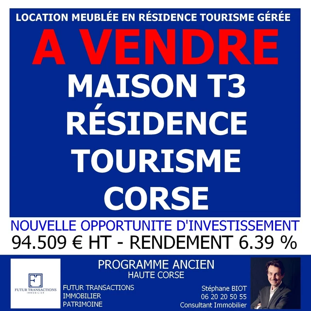 20 Haute Corse - Maison T3 Meublée - 33 M² - Pour Investisseur