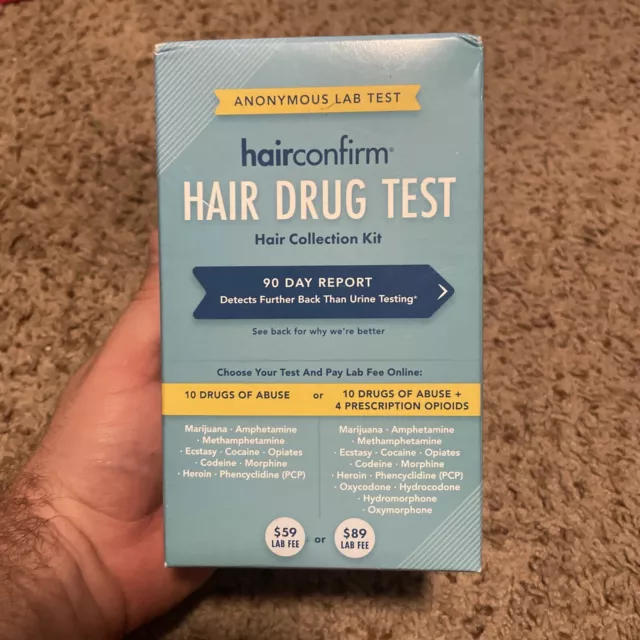 Kit de colección de pruebas de drogas capilares HairConfirm 1 prueba detecta 90 días atrás 10 medicamentos