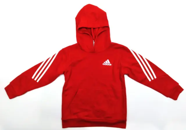 Adidas Hoodie Youth Sportswear Future Icons 3 Stripes Pullover Red Size 7 New