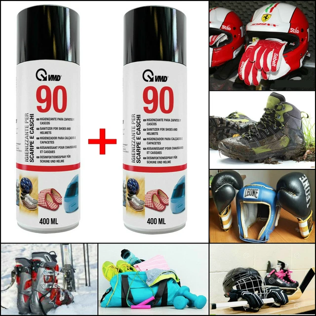 Spray deodorante per scarpe igienizzante casco guanti guantoni scarponi odore