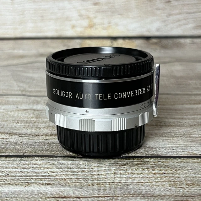 Teleconvertidor automático Soligor 2X para montaje Minolta MD con tapas de lente