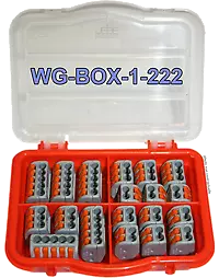 Boite d'assortiment de 19 bornes WAGO à leviers WG-BOX 1-222