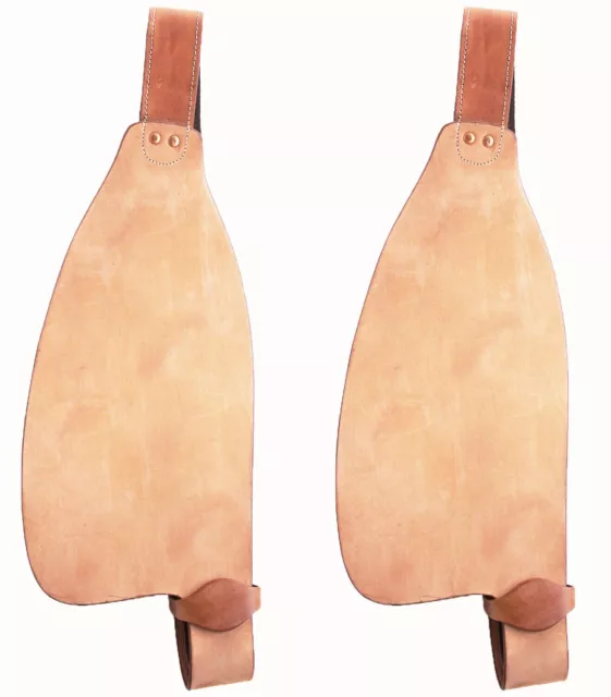 Roughout Tan Leather Western Saddle Fender Set Adjustable Size By Horsepluss