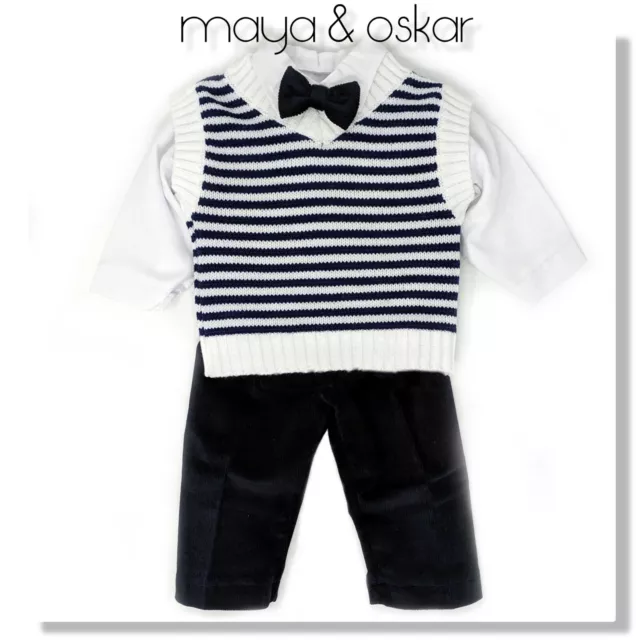 Baby Navy Smart Formal Suit Set Outfit Page Boy Wedding Christening Party 0-12m