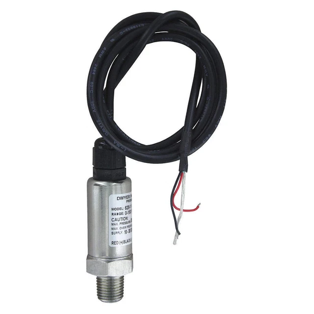 DWYER 628-09-GH-P1-E1-S1 Pressure Transmitter,0 to 50 psi,1/4 in