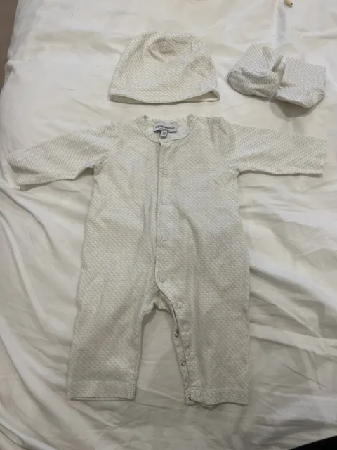 Emporio Armani Gift Set Baby Grow Romper, Hat Booties L, Size 3 Months Boy Girl