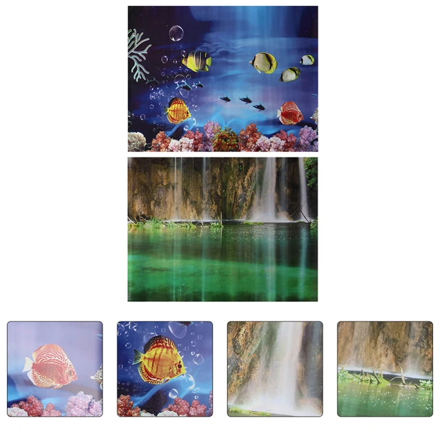 Réaliste Fish Tank Wallpaper Fish Tank Autocollant Décoratif Affiche 3D Créative