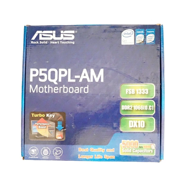 Retro Computer Clicker ASUS P5QPL-AM MOTHERBOARD Intel LGA 775 DDR2 G41 Boxed Retro PC Build ...