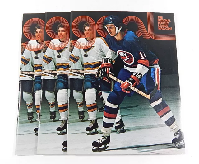 Lot of (3) 1975-76 New York Islanders vs Kansas City Scouts Programs 10/8/75