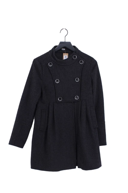 Asos Women's Coat UK 10 Grey Cotton with Polyester, Linen Overcoat