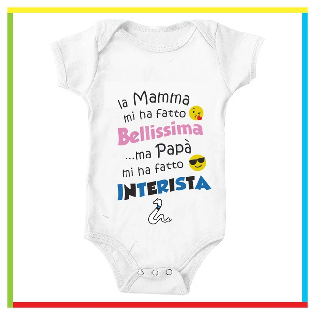 BODY NEONATO INTER Personalizzato Tutina Maglia Bambina Divertente Senza Nome