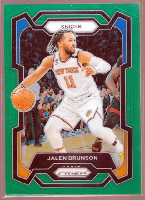 2023-24 Panini Prizm Prizms Green #9 Jalen Brunson