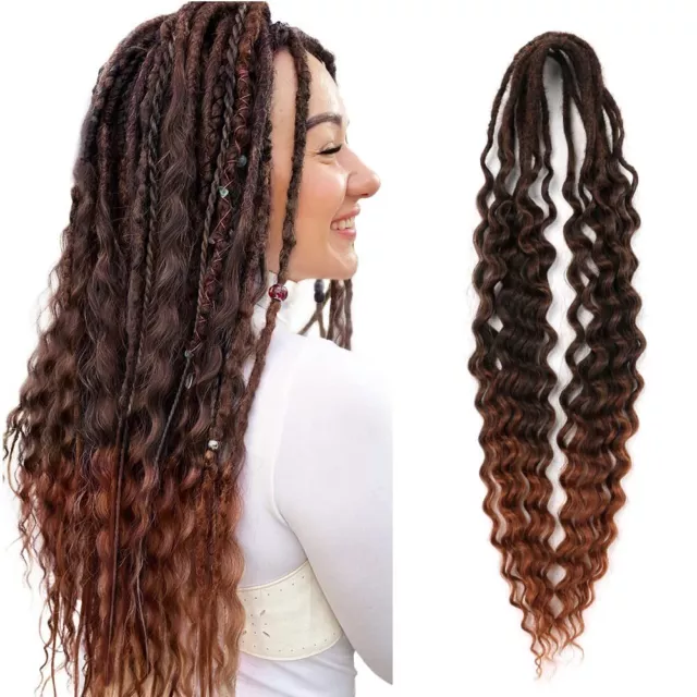 Synthetic Curly Double Ended Dreadlocks Extension DE Dreads Festival Hair Locks